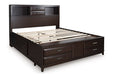 Vanmore California King Storage Bed - Brown/Beige