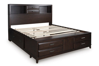 Vanmore California King Storage Bed - Brown/Beige