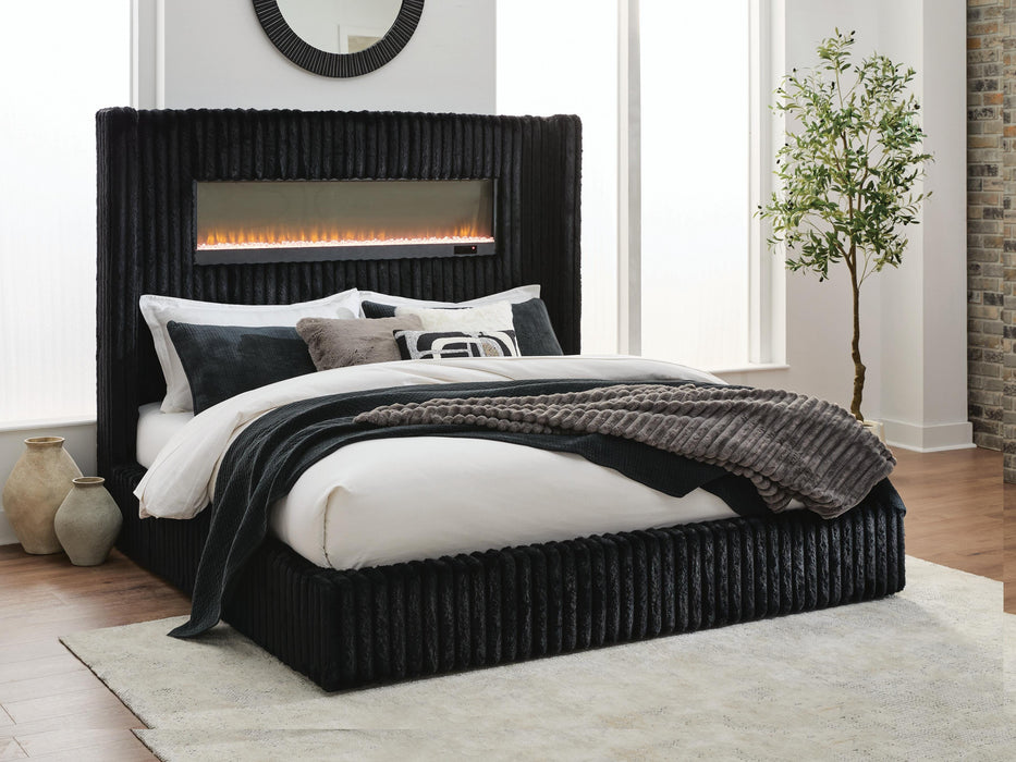 Tayleena Upholstered Bed with Fireplace and Wireless Audio - image 2