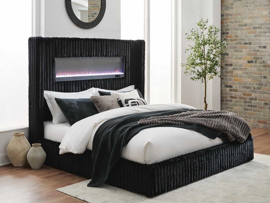 Tayleena Upholstered Bed with Fireplace and Wireless Audio - image 5