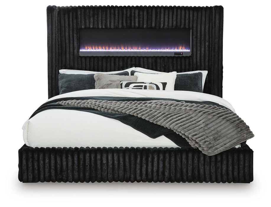 Tayleena Upholstered Bed with Fireplace and Wireless Audio - image 9