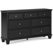 Lanolee King Panel Bed - Black/Gray
