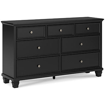 Lanolee King Panel Bed - Black/Gray