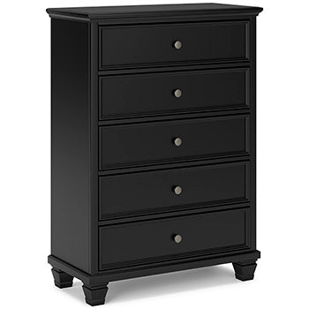 Lanolee King Panel Bed - Black/Gray
