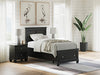 Lanolee King Panel Bed - Black/Gray