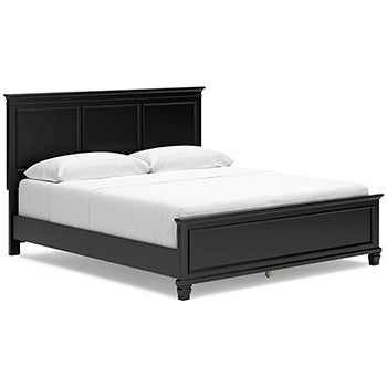 Lanolee King Panel Bed - Black/Gray