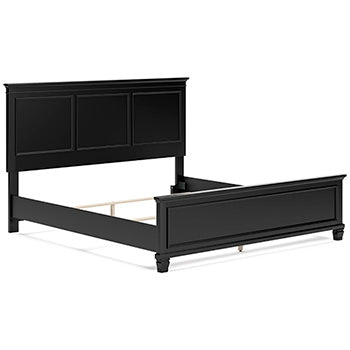 Lanolee King Panel Bed - Black/Gray