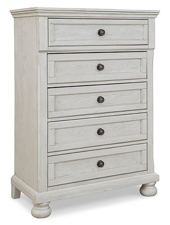 Robbinsdale King Sleigh Bed with Storage - White