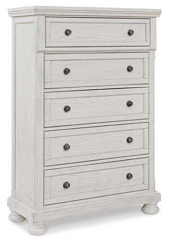 Robbinsdale King Sleigh Bed with Storage - White