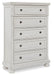 Robbinsdale King Sleigh Bed with Storage - White