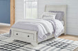 Robbinsdale King Sleigh Bed with Storage - White