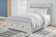 Robbinsdale King Sleigh Bed with Storage - White