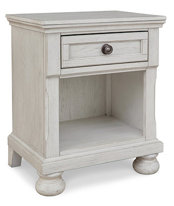 Robbinsdale King Sleigh Bed with Storage - White