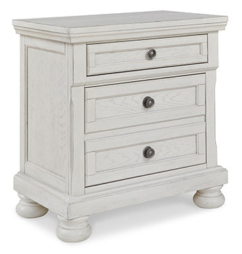 Robbinsdale King Sleigh Bed with Storage - White