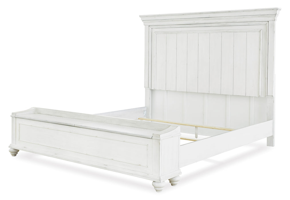 Kanwyn California King Panel Bed with Storage Bench