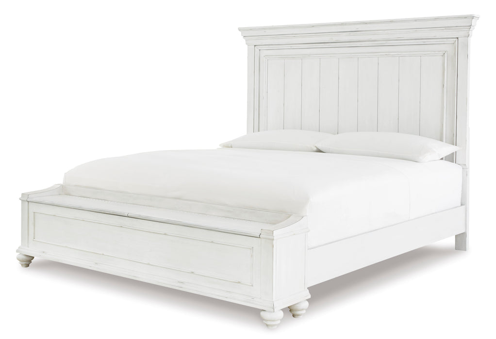 Kanwyn California King Panel Bed with Storage Bench