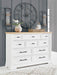 Ashbryn King Panel Storage Bed - White;Brown/Beige