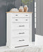 Ashbryn King Panel Storage Bed - White;Brown/Beige