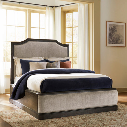 Wickenger Upholstered Panel Bed - Dark Brown