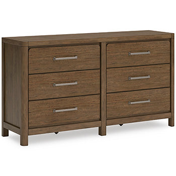 Cabalynn California King Panel Bed with Storage - Brown/Beige