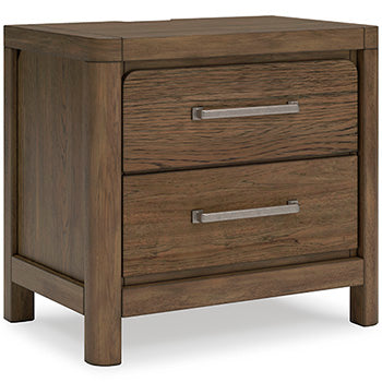 Cabalynn California King Panel Bed with Storage - Brown/Beige