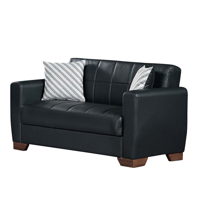 Ottomanson Barato Collection Upholstered Convertible Loveseat with Storage