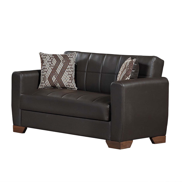 Ottomanson Barato Collection Upholstered Convertible Loveseat with Storage