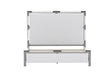 Upholstered King Bed w/ Solid Acrylic and Brushed Nickel Frame BARCELONA-BED-KG