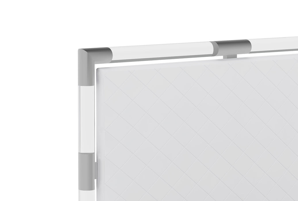 Upholstered King Bed w/ Solid Acrylic and Brushed Nickel Frame BARCELONA-BED-KG