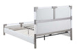 Upholstered Queen Bed w/ Solid Acrylic and Brushed Nickel Frame BARCELONA-BED-QN