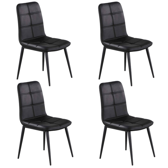 Tufted Back Side Chair w/ Steel Legs - 4 Per Box BEATRIZ-SC-BLK-BLK