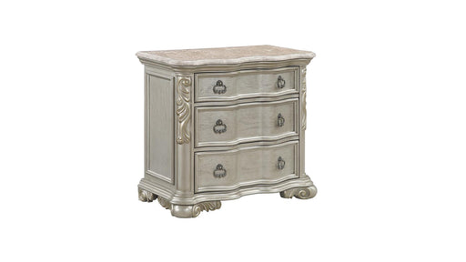 Bella Nightstand – Bella Nightstand W/Marble Champagne by Galaxy Home Furnishings