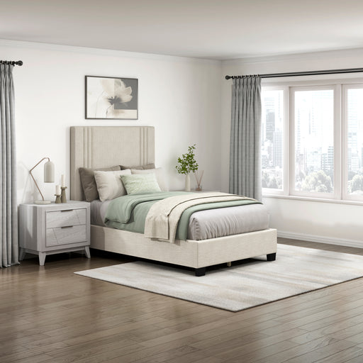 BHE5878NLB 48” Light Beige Microfiber Platform Bed