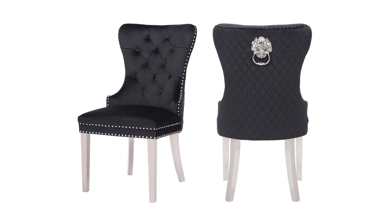 Simba Dining Chair – Simba Stainless Steel Legs Black - 2 Chairs per BOX by Galaxy Home Furnishings
