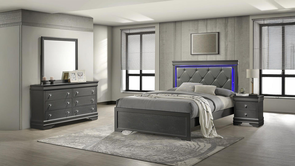 Blaze Bedroom Set – Blaze Full 4PC Bedroom Set in Gray by Galaxy Home 
