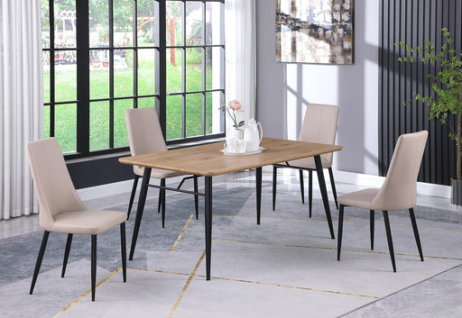 Modern Dining Set w/ Wooden Table & Chairs BRIDGET-5PC