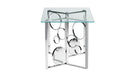 Contemporary Glass Top Dining Table w/ Dual Steel Base Set BRUNA-DT-3660