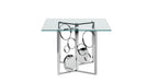 Contemporary Glass Top Dining Table w/ Dual Steel Base Set BRUNA-DT-4272