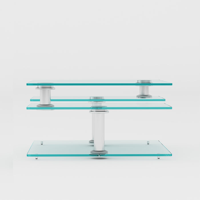Contemporary Multi-Top Motion Glass Cocktail Table