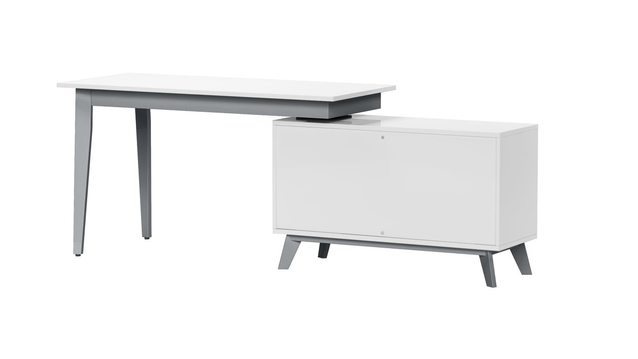 Modern 2-Tone Rotating Wooden Home Office Desk 6934-DSK