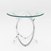 Contemporary 24" Round Glass Lamp Table w/ Multi Ring Base 4036-LT