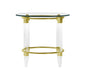 Round Glass Lamp Table w/ Acrylic Legs & Gold Plated Frame 4038-LT-GLD
