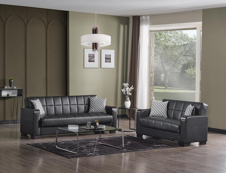 Barato X Black Pu Living Room Set