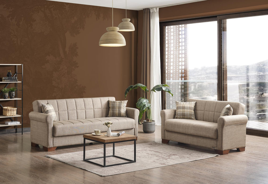 Orbit Brown Fabric Living Room Set