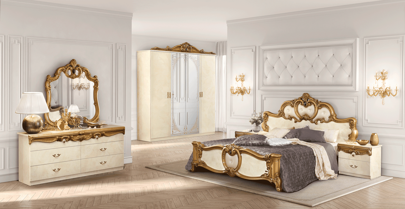 Barocco Bed Ivory w/Gold, Camelgroup Italy