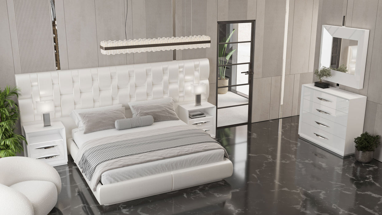 Emporio White Queen size Bed