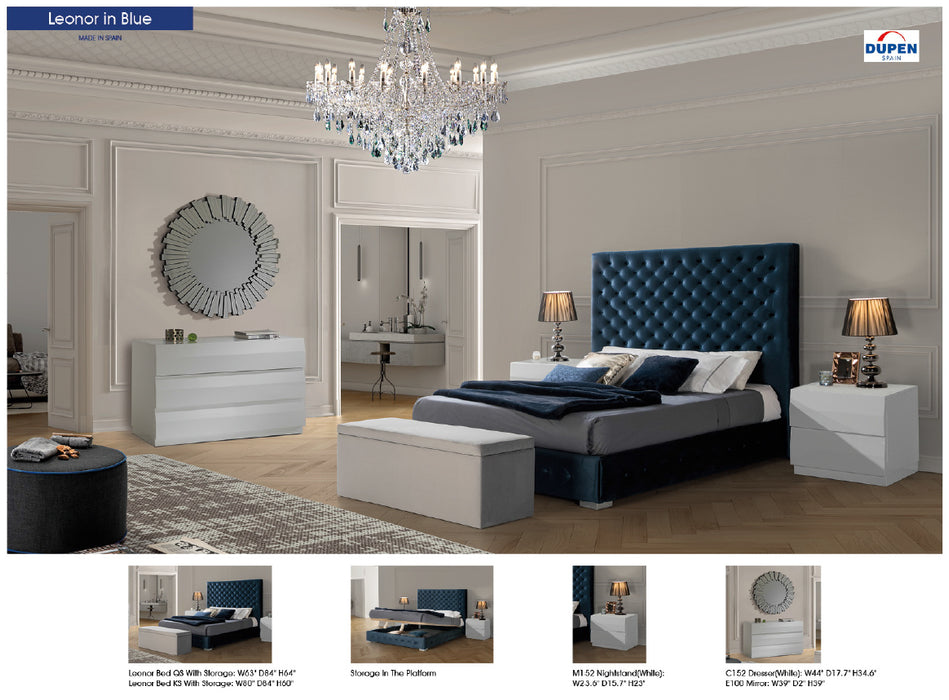 Leonor Blue Bed w/storage