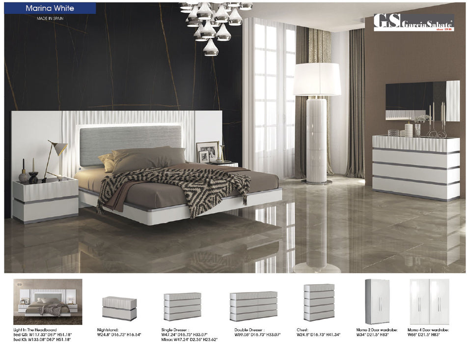 Marina White Bed with Frames