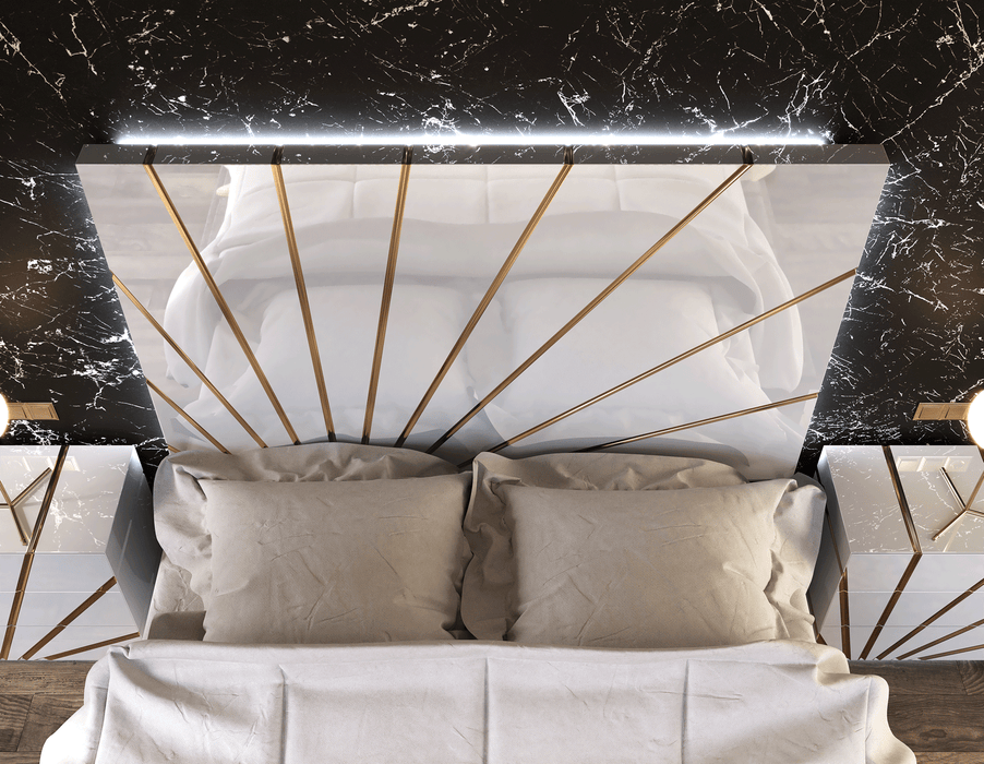 Oro White Queen Size Bed