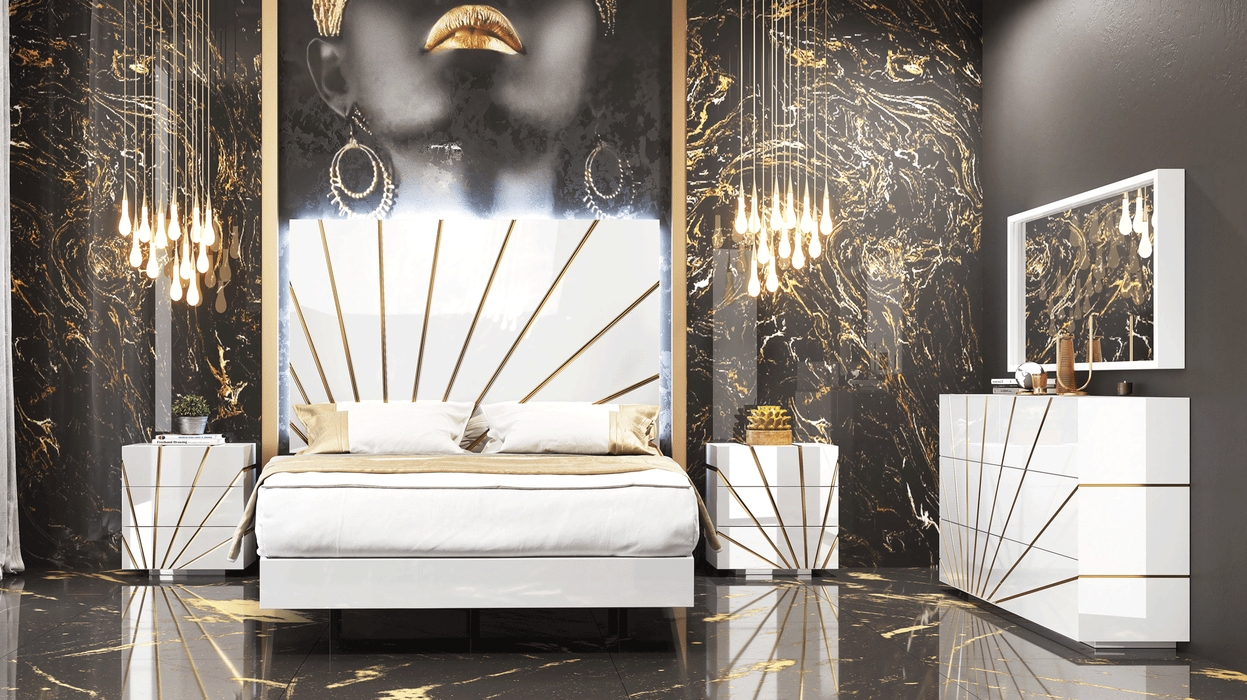 Oro White King Size Bed